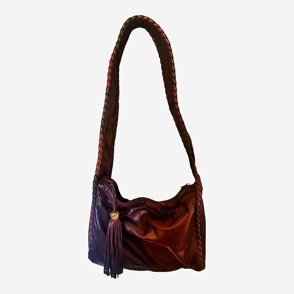 Vintage Sura Boho Chocolate Brown Leather Shoulder Bag - Picture 2 of 11